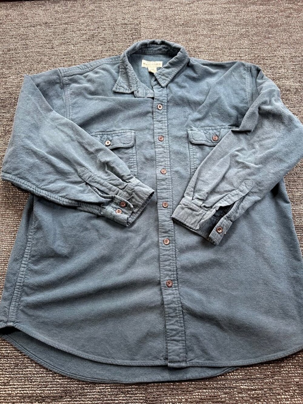 Moose Creek Legendary Mens 2XL Blue 100% Cotton Flannel Button Up Shirt XXL